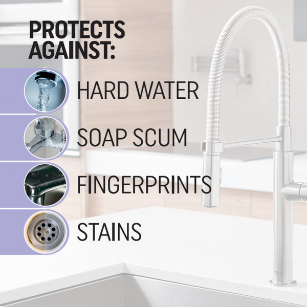 fixture shield home ceramic coating protects against hard water soap scum fingerprints stains